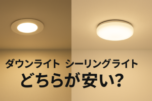 ダウンライトとシーリングライトはどちらが安い？選び方と費用の違いを解説