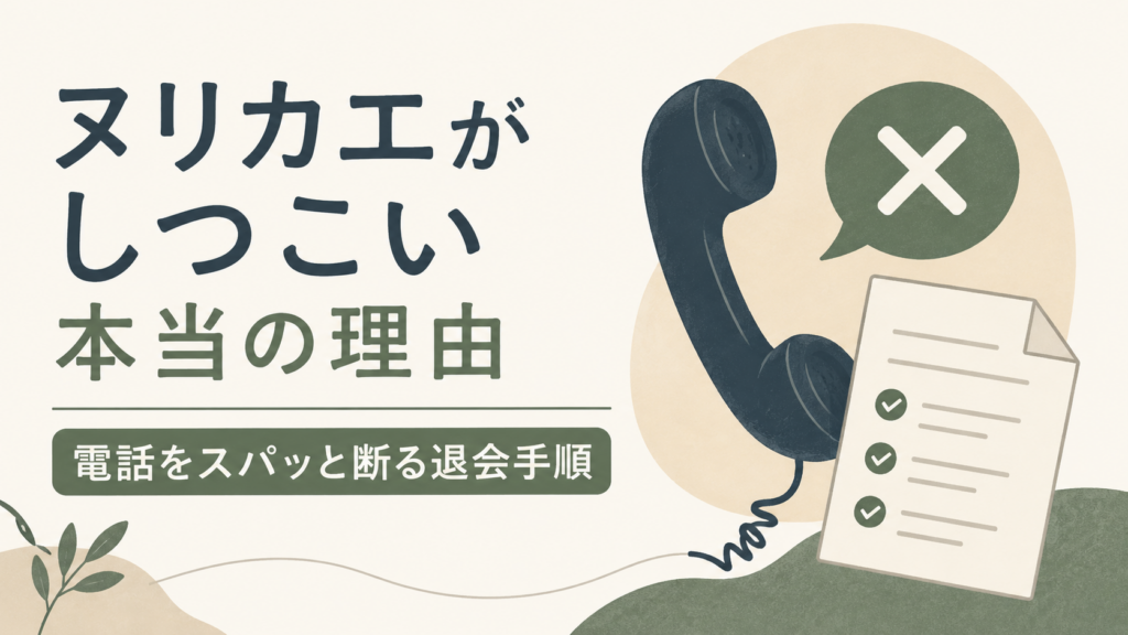 ヌリカエがしつこい本当の理由と電話をスパッと断る退会手順
