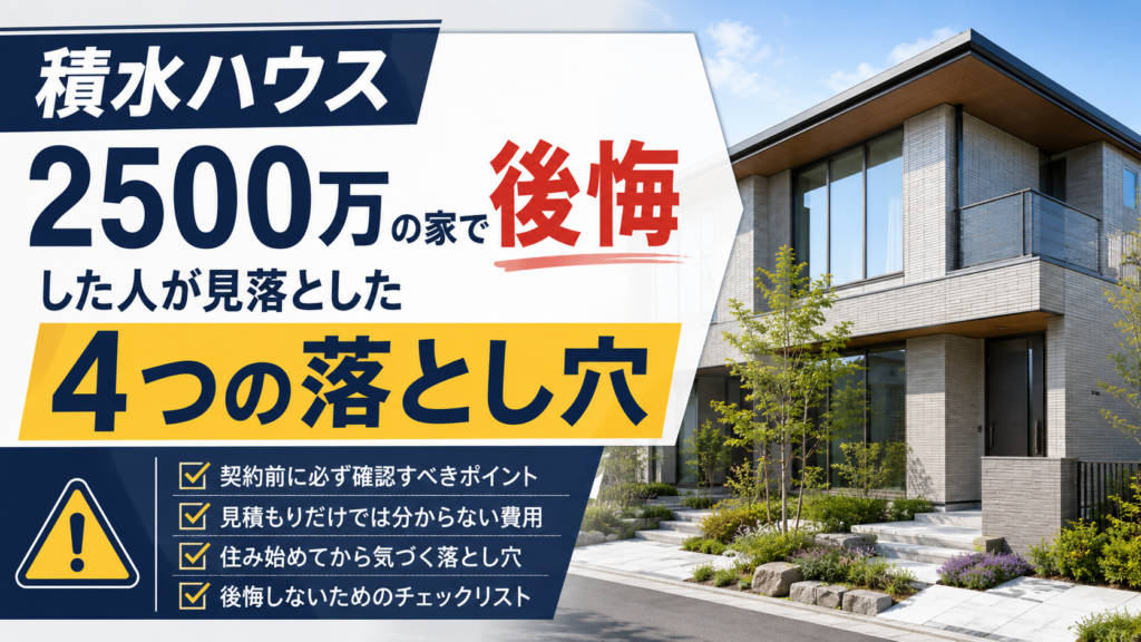 積水ハウス2500万の家で後悔した人が見落とした4つの落とし穴