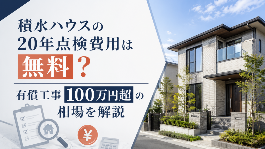 積水ハウスの20年点検費用は無料？有償工事100万円超の相場を解説