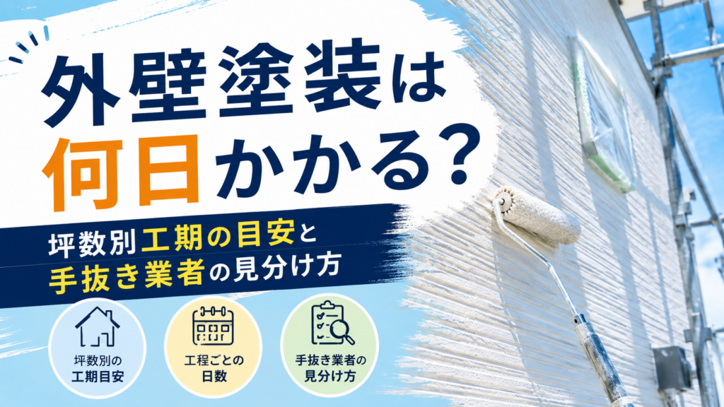 外壁塗装は何日かかる？坪数別工期の目安と手抜き業者の見分け方