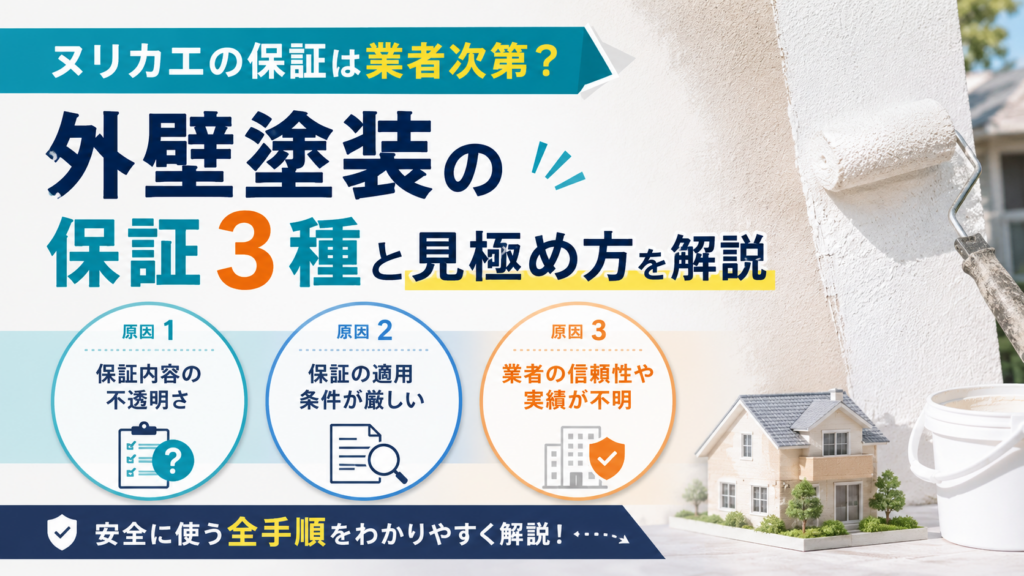 ヌリカエの保証は業者次第？外壁塗装の保証3種と見極め方を解説