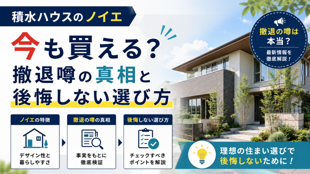 積水ハウスのノイエは今も買える？撤退噂の真相と後悔しない選び方