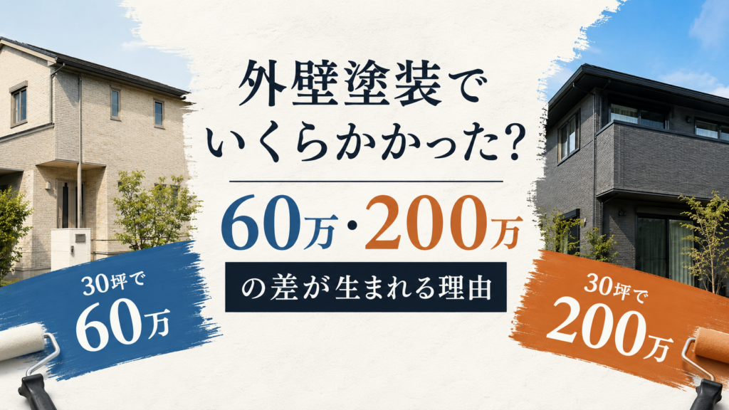 外壁塗装でいくらかかった？30坪60万・200万の差が生まれる理由