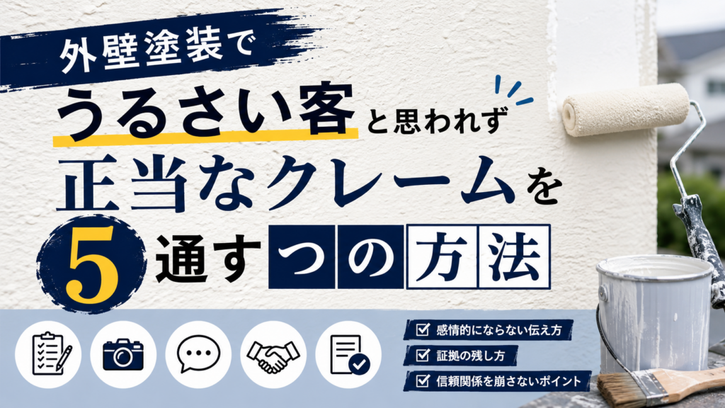 外壁塗装でうるさい客と思われず正当なクレームを通す5つの方法
