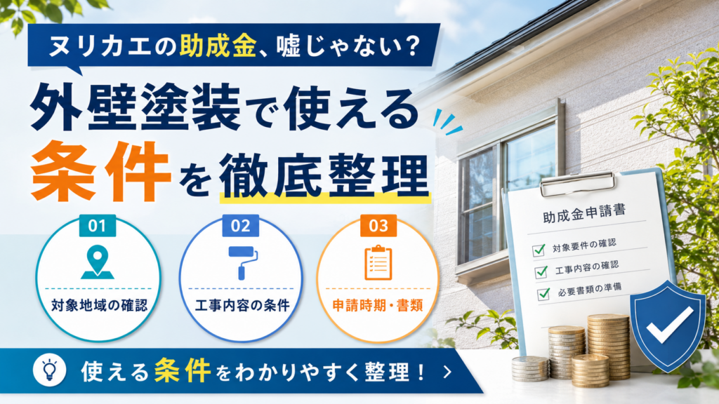 ヌリカエの助成金、嘘じゃない？外壁塗装で使える条件を徹底整理