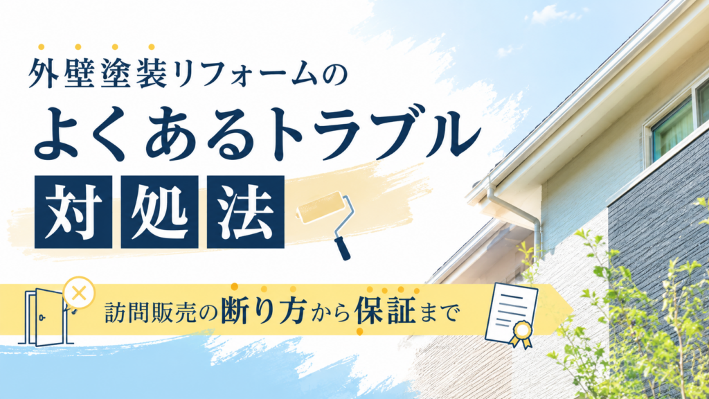 外壁塗装リフォームのよくあるトラブル対処法｜訪問販売の断り方から保証まで